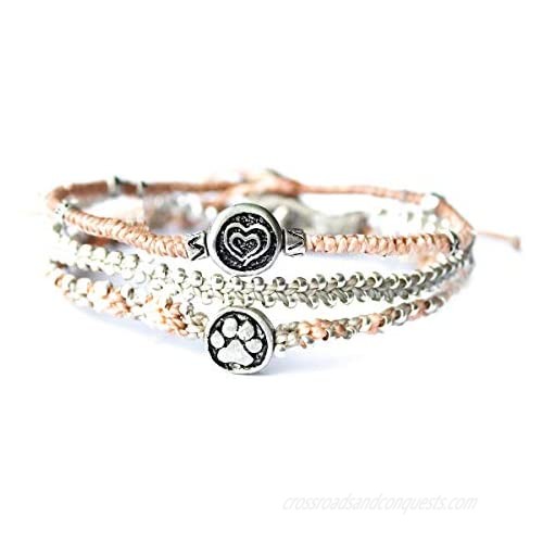Wakami New World Charm Bracelet Set of 3 | Handmade Boho Jewelry | Friendship and Love Bracelets | Glass Beaded Waterproof | Strands with button and sliding closure | Fair Trade