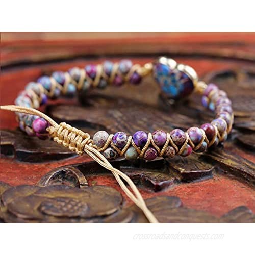 ZOSOJONA Women Handmade Boho Wrap Bracelets Natural Stone Variety Beads Strand Bracelet