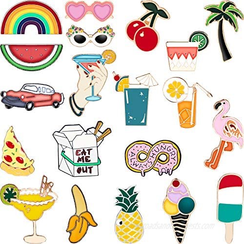 20 Pieces Cute Enamel Lapel Pin Set Cartoon Brooch Pin Badges Brooch Pins for Clothing Bags Jackets Accessory DIY Crafts (Style Set 1)