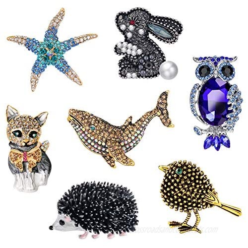 Animal Brooch and Pins Crystal Rhinestone Fashion Brooches for Women Clothes Dress