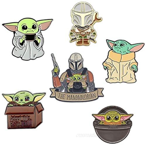Baby Yoda Cute Pins for Backpacks- Star Wars Mandalorian Enamel Pins for Backpacks Cute Pins for Jackets Star Wars Collector Backpack Pins Set for Bookbags Baby Yoda Mandalorian Pins Gift(Set 6)