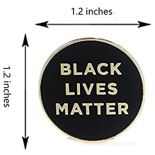 Black Lives Matter Enamel Pin Brooch BLM Lapel Pin Black Raised Fist of Solidarity Badges Set of 2
