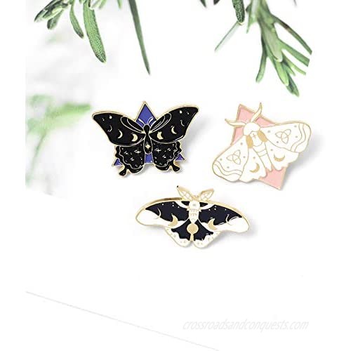 Butterfly Enamel Pins Set Cool Horror Enamel Lapel Pins Brooches for Backpacks Steampunk Badge Jewelry for Women