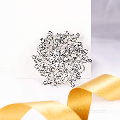 EVER FAITH Wedding Corsage Jewelry Austrian Crystal Elegant Flower Wreath Brooch Pin for Women