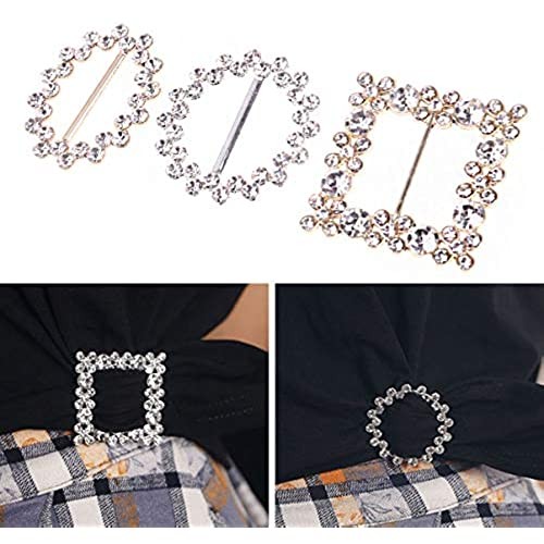 FENICAL Scarf Ring Pearl T Shirt Tie Ring Rhinestone Scarf Clips Buckle for Bridal Bridesmaid Dresses