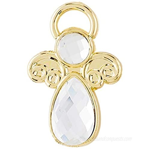 Gold Toned Glass Angel Lapel Pins 1 Inch Pack of 5