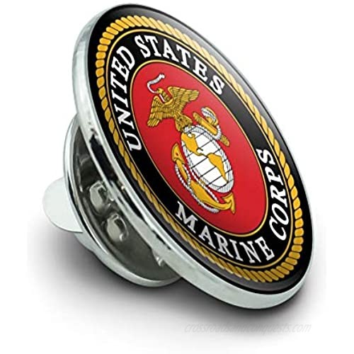 GRAPHICS & MORE Marines USMC Emblem Black Yellow Red Officially Licensed Metal 0.75 Lapel Hat Pin Tie Tack Pinback