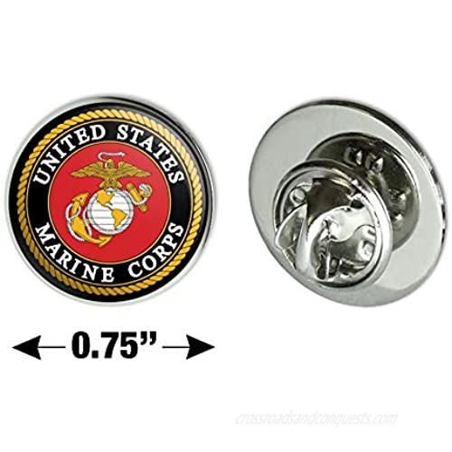 GRAPHICS & MORE Marines USMC Emblem Black Yellow Red Officially Licensed Metal 0.75 Lapel Hat Pin Tie Tack Pinback