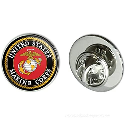 GRAPHICS & MORE Marines USMC Emblem Black Yellow Red Officially Licensed Metal 0.75" Lapel Hat Pin Tie Tack Pinback