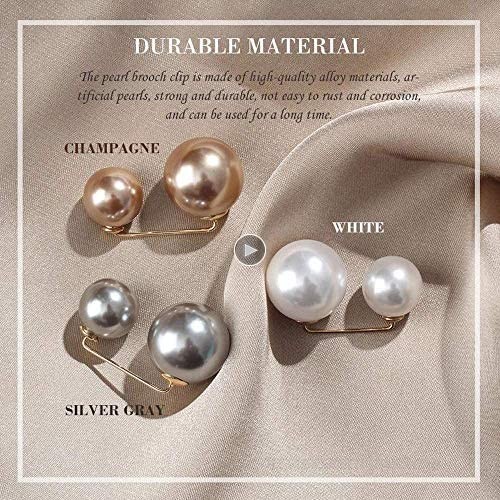 HEIMAXING 3/6/9 PCS Fashion Brooch Pins for Women Pearl Safety Pin Wedding Decoration Shawl Collar Shirt Pin Buttons Sweater Brooches