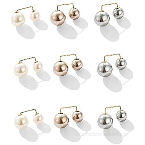 HEIMAXING 3/6/9 PCS Fashion Brooch Pins for Women Pearl Safety Pin Wedding Decoration Shawl Collar Shirt Pin Buttons Sweater Brooches