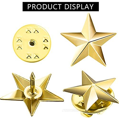 Hicarer 20 Pieces Star Badge Gold Lapel Pin for 4th of July Memorial Day Veterans Day (0.63 0.79 inch)