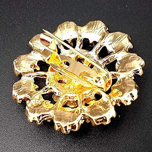 Lot 12pc Multi-Color Rhinestone Crystal Flower Brooches Pins