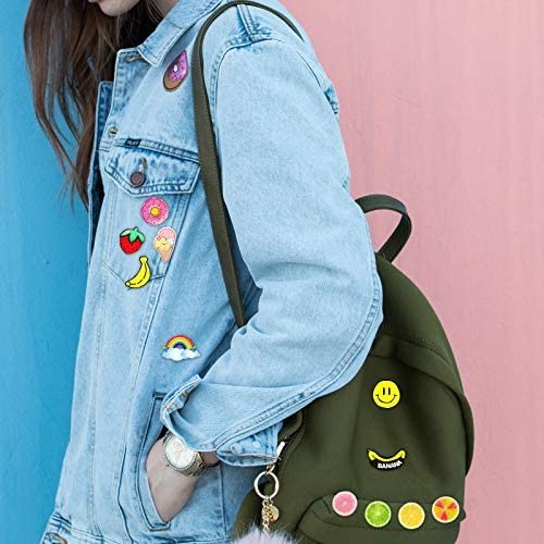 MJartoria 40+ PCS Cute Cartoon Acrylic Lapel Pins for Backpack Aesthetic Fruit Brooch Badge Pin Set for Clothing Bags Clothing Bags Jackets