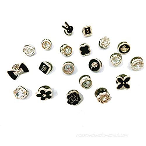 MOOZON 20 Pcs Women Shirt Brooch Buttons  Cover Up Buttons Pin for Women Clothing Supplies Gifts