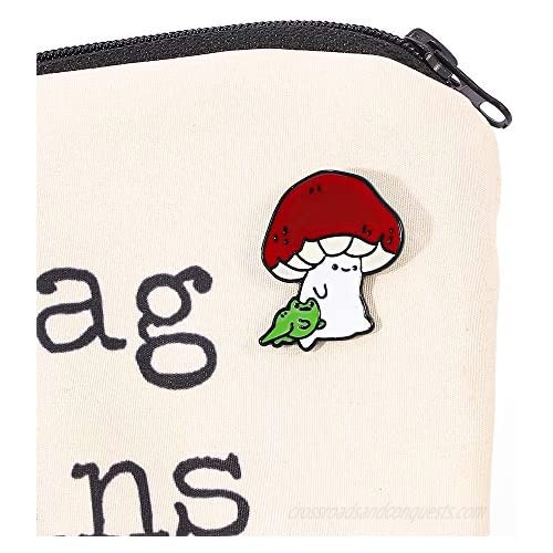 Novelty Animal Frog Enamel Pin - Cute Mushroom Plant Lapel Pins Badge Brooch Jewelry Accessory for Bags Clothes Caps
