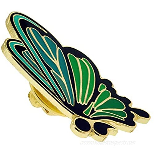 PinMart Green Semicolon Butterfly Mental Health Suicide Prevention Lapel Pin