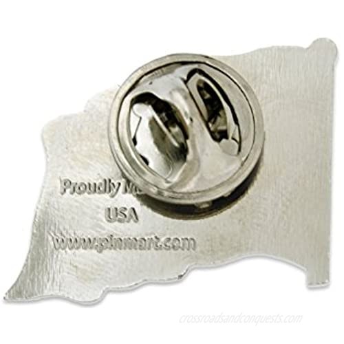 PinMart Made in USA Waving American Flag Enamel Lapel Pin - Silver