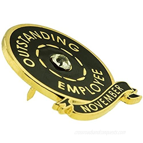 PinMart's12 Month Outstanding Employee of The Month Corporate Pin Set