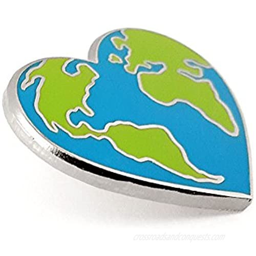 Pinsanity Earth Heart Enamel Lapel Pin