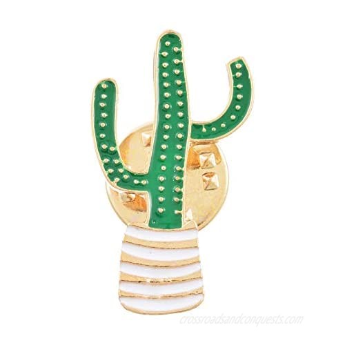 Souarts 17Pcs Cartoons Cactus Enamel Brooch Pin Set Cute Enamel Lapel Cartoon Brooch Pin Badges Brooch for DIY Clothes T-shirt Jackets Bags Backpacks Lapel Pin Set