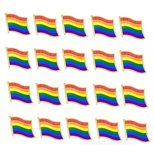 TANG SONG 20PCS Pride Pin Rainbow Gay Pride Flag LGBT Enamel Lapel Pin Pin Decoration for Clothes and Bags