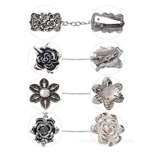 URATOT 8 Pieces Vintage Sweater Shawl Clips Cardigan Clips for Female 8 Styles